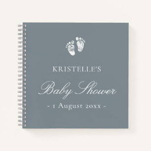 Blue Boy Baby Footprint Baby Shooting Guest Book Notizblock