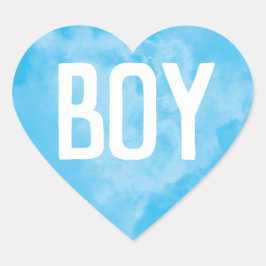 Blue Boy Baby Gender offenbaren Rauchbombe-Party Herz-Aufkleber