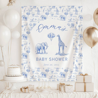 Blue Boy Baby Showbanner Safari Toile Wandteppich