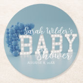 Blue Boy Balloon Arch Baby Dusche Party Untersetze Runder Pappuntersetzer (Vorderseite)
