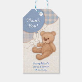 Blue Boy Balloon Teddy Bar Vielen Dank Geschenkanhänger