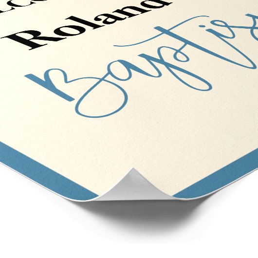 Blue Boy Baptisse Begrüßungszeichen Poster (Ecke)