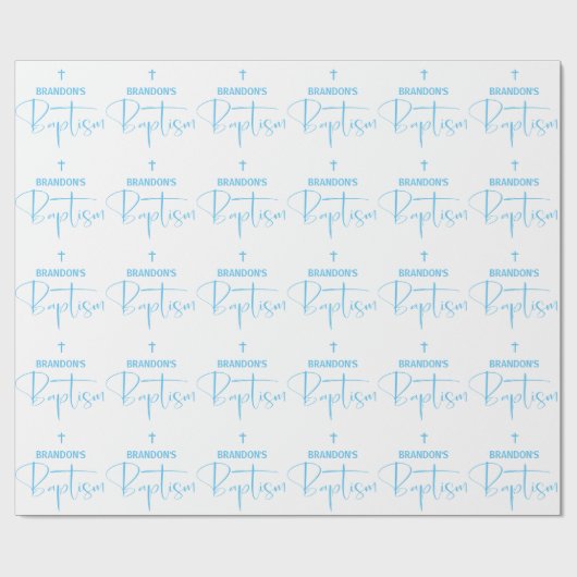Blue Boy Baptiswrapping Paper Geschenkpapier (Flach)