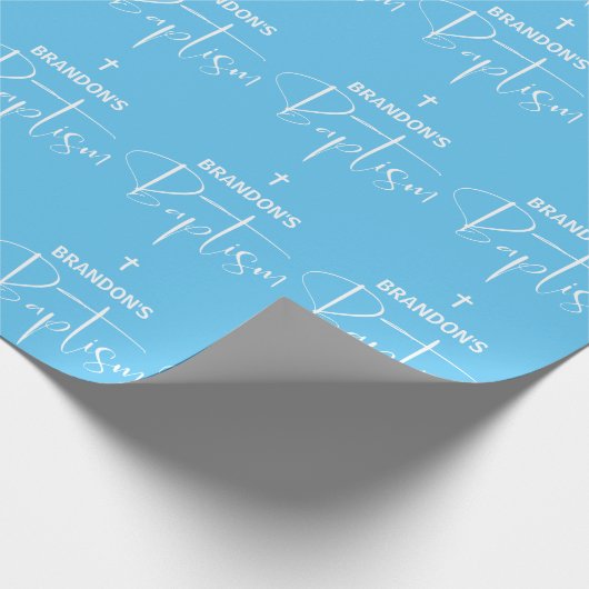Blue Boy Baptiswrapping Paper Geschenkpapier (Ecke)