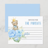 Blue Boy Bear Advice für die Elternkarte (Vorne/Hinten)