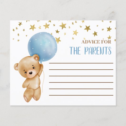 Blue Boy Bear Advice für die Mama (Vorderseite)