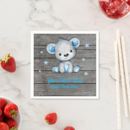 Blue Boy Bear Napkins Baby Dusche Geburtstag Serviette