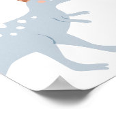 Blue Boy Boho Dinosaur Geburtstag Willkommen Poster (Ecke)