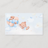 Blue Boy Boho Teddy Bear Balloon Bücher für Baby Begleitkarte (Rückseite)