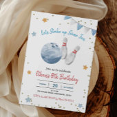 Blue Boy Bowling Birthday Einladung