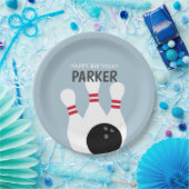 Blue Boy Bowling Birthday Party Pappteller (Party)