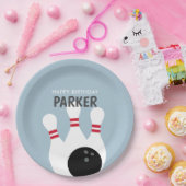 Blue Boy Bowling Birthday Party Pappteller (Party)