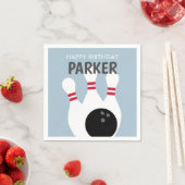 Blue Boy Bowling Birthday Party Serviette (Beispiel)