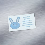 Blue Boy Bunny Face Spring Easter Custom Magnetische Visitenkarte (Beispiel)