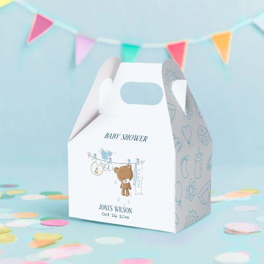 Blue Boy Clothesline auf Rope Baby Shower Geschenkschachtel