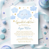 Blue Boy Cloud Sprinkler mit Liebe Baby Sprinkle Einladung