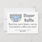 Blue Boy Diaper Raffle Baby Duschenschließkarte Einladung (Vorderseite)