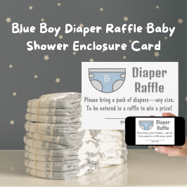 Blue Boy Diaper Raffle Baby Duschenschließkarte Einladung