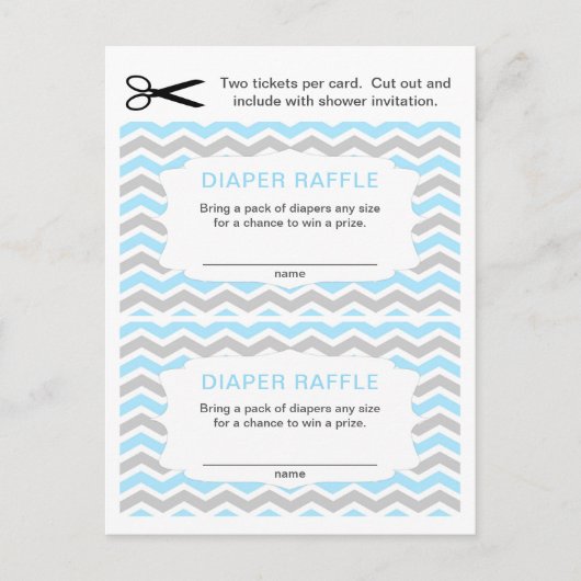 Blue Boy Diaper Raffles Tickets, kleine Menge Einladungspostkarte (Vorderseite)