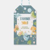 Blue Boy Dinosaur 1. Geburtstagsfeier Geschenkanhänger (Vorderseite)