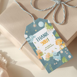 Blue Boy Dinosaur 1. Geburtstagsfeier  Geschenkanhänger