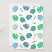 Blue Boy Dinosaur Boho 1. Geburtstag Einladung (Rückseite)