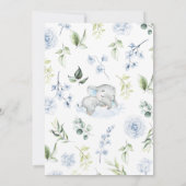 Blue Boy Elephant Baby Dusche Einladung (Rückseite)