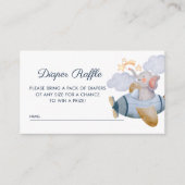 Blue Boy Elephant Flugzeug Diaper Raffle Baby Dusc Begleitkarte (Vorderseite)