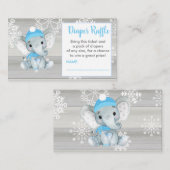 Blue Boy Elephant Windelpreisverlosung rustikales  Begleitkarte (Vorne/Hinten)