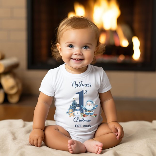 Blue Boy Erste Weihnachten Baby Strampler (Von Creator hochgeladen)