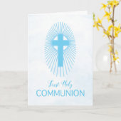 Blue Boy First Heilige Kommune Cross Gastgeber Ray Karte (Gelbe Blume)