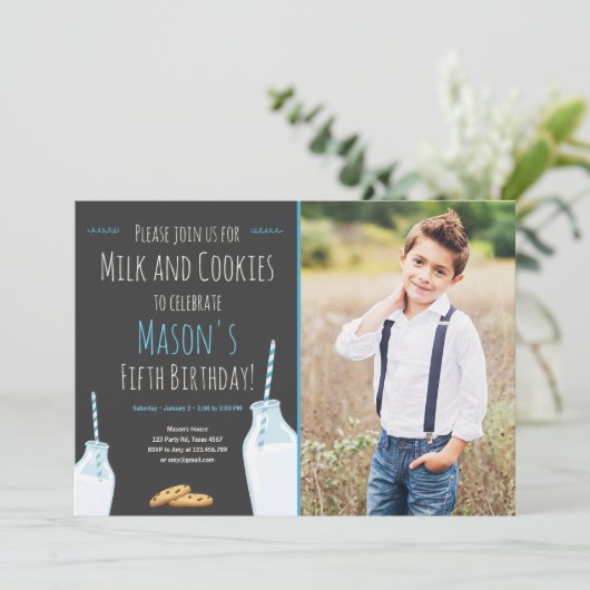 Blue Boy Geburtstagsparty Einladung (Stehend Vorderseite)