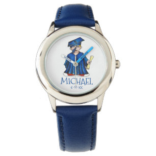 Blue Boy Graduate Child Personalisierter Abschluss Armbanduhr
