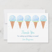 Blue Boy Ice Cream Sprinkles Geburtstag Dankeskarte (Vorderseite)