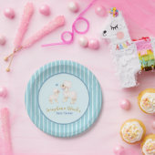 Blue Boy Lamb Baby Duschpapier Teller (Party)