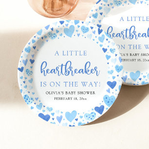 Blue Boy Little Heartbreaker Valentine Baby Showro Pappteller