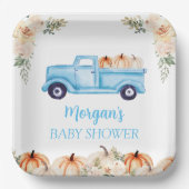 Blue Boy Little Pumpkin Niedlich Baby Dusche Pappteller (Vorderseite)