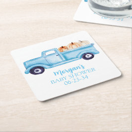 Blue Boy Little Pumpkin Niedlich Baby Dusche Rechteckiger Pappuntersetzer