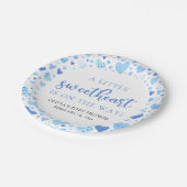 Blue Boy Little Sweetheart Valentine Baby Dusche Pappteller (Schrägansicht)