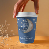 Blue Boy Moon Baby Dusche Pappbecher