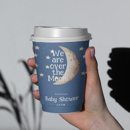 Blue Boy Moon Baby Dusche Pappbecher