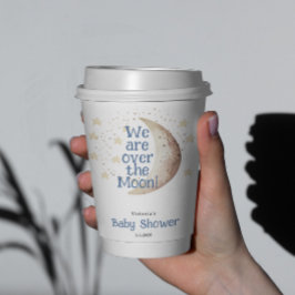 Blue Boy Moon Baby Dusche Pappbecher