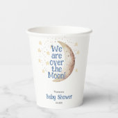 Blue Boy Moon Baby Dusche Pappbecher (Rückseite)