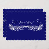 Blue Boy Musical Butterfly Baby Einladung (Vorne/Hinten)