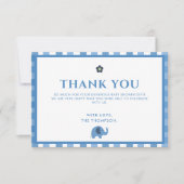 Blue Boy Niedlich Elephant Vielen Dank Baby Dusche Dankeskarte (Vorderseite)