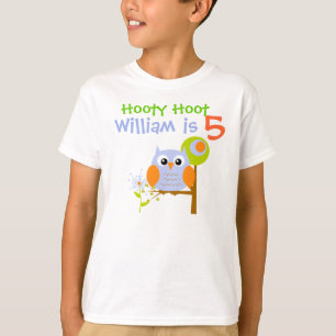 Blue Boy Owl Personalisierter GeburtstagsT - Shirt