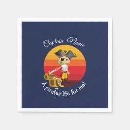 Blue Boy Party Pirate Serviette