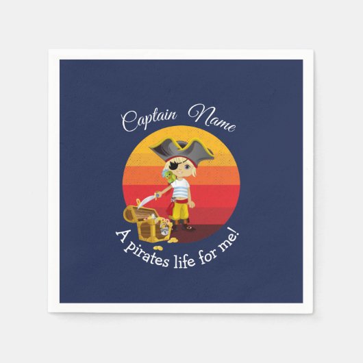Blue Boy Party Pirate Serviette (Vorderseite)