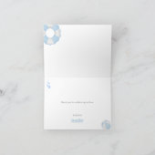 Blue Boy Pool Party Babydusche Danke Karte (Innenseite)