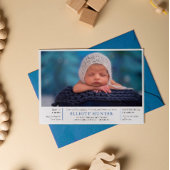 Blue Boy Post Birth Baby Dusche Foto Sip & See Einladung